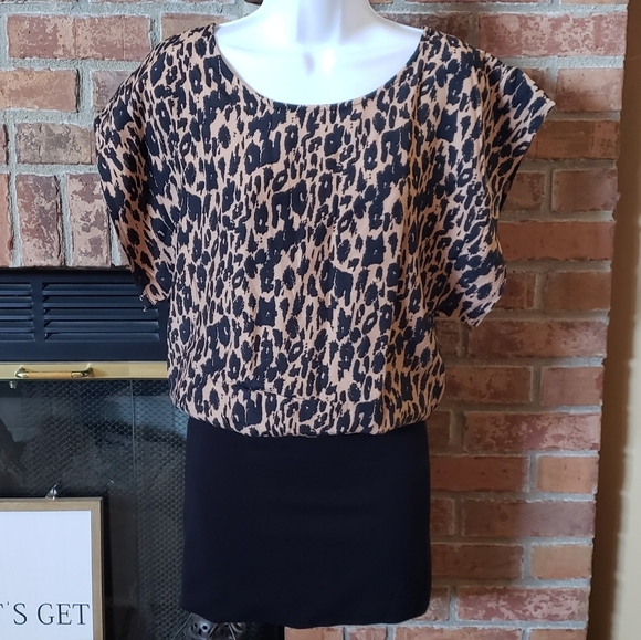 NWT Ganni Leopard Mini Dress - Picture 1 of 13
